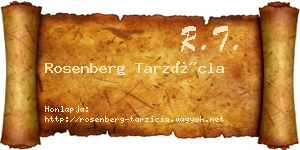 Rosenberg Tarzícia névjegykártya